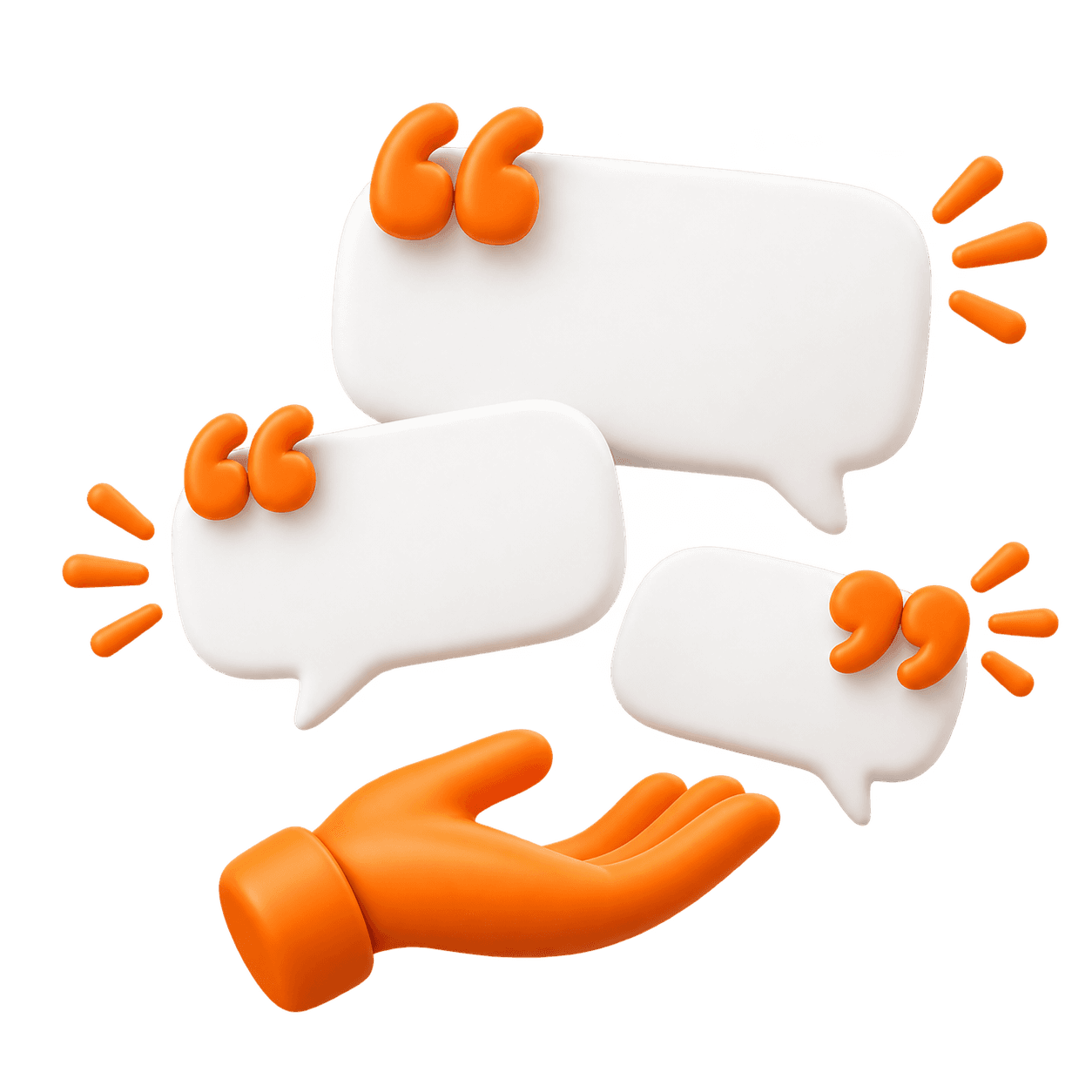Ilustração de balões de conversa para os testemunhos